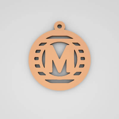 M Initial Stylish Monogram Keychain