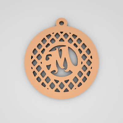 M Monogram Spider Initial Keychain
