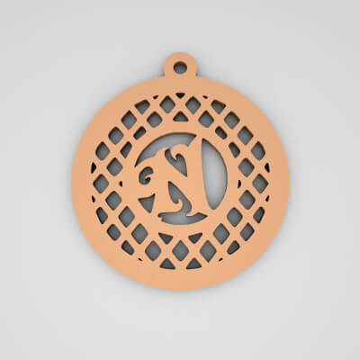 N Monogram Spider Initial Keychain