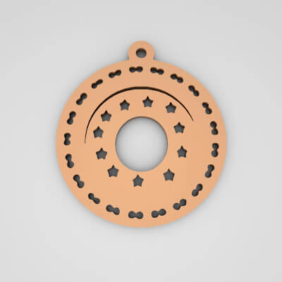 O Initial Round Star Monogram Keychain
