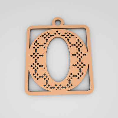 O Initial Stylish Monogram Keychain
