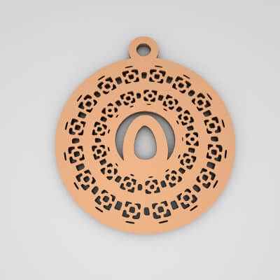 O Monogram Cute Keychain