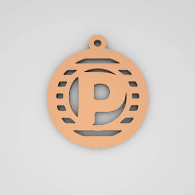 P Initial Stylish Monogram Keychain