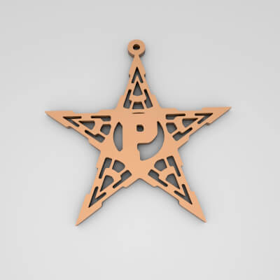 P Star Monogram Cute Keychain