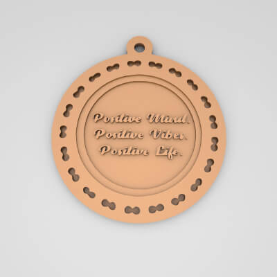Positive Mind Positive Vibes Quote Round Keychain