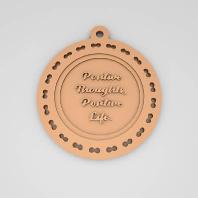 Positive Thoughts Positive Life Quote Round Keychain