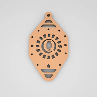 Q Initial Monogram Stylish Keychain