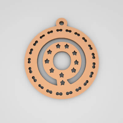 Q Initial Round Star Monogram Keychain