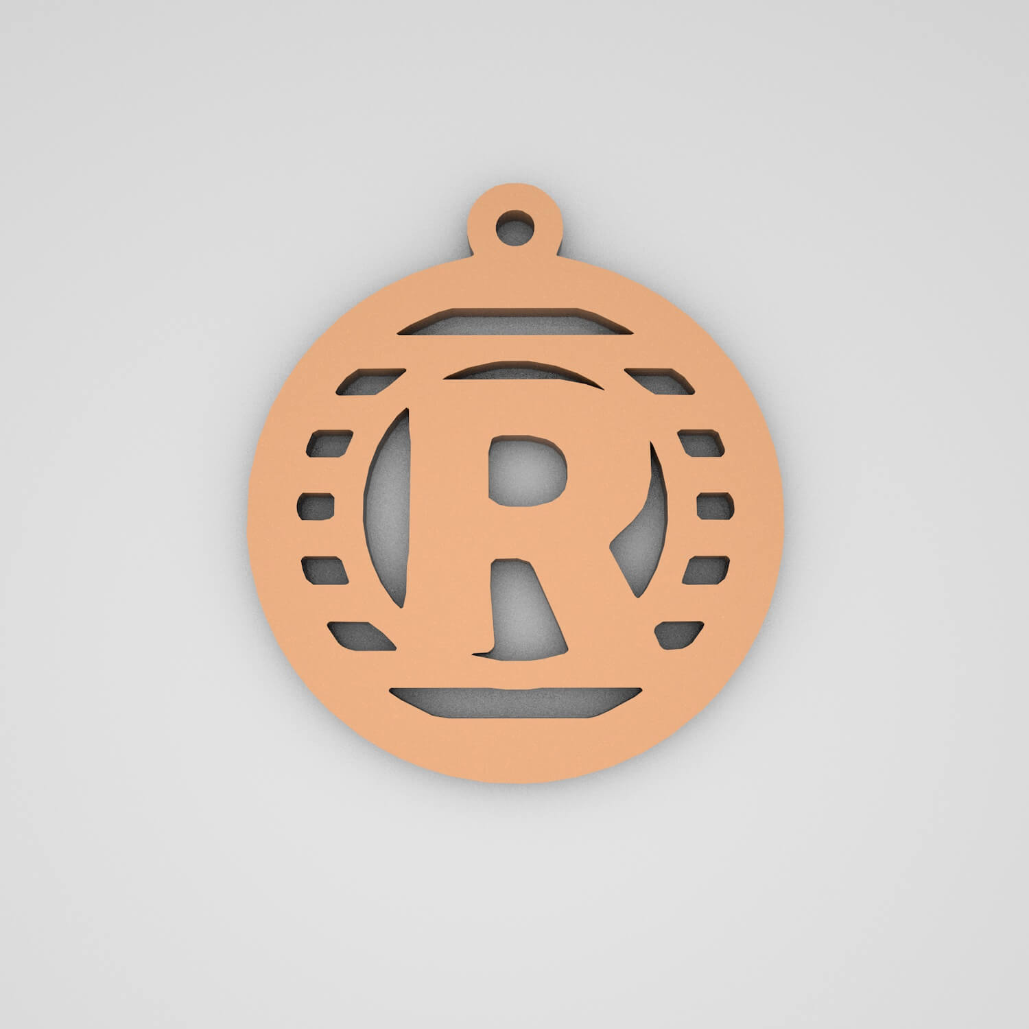 R Initial Stylish Monogram Keychain - 3D Print Model by pk3dstore