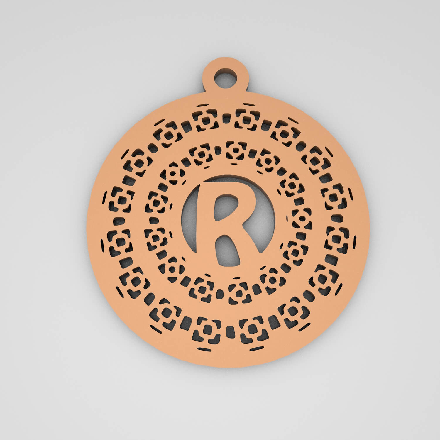R Monogram Cute Keychain - 3D Print Model by pk3dstore