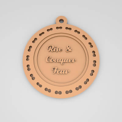 Rise and Conquer Fear Quote Round Keychain