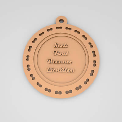 Seek Find Become Limitless Quote Round Keychain