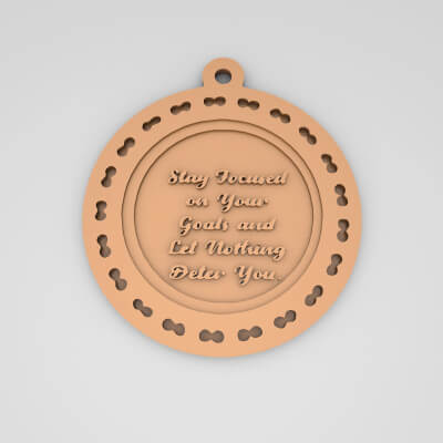 Stay Focused on Your Goals Quote Round Keychain