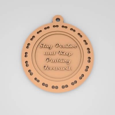 Stay Positive and Keep Pushing Forward Quote Round Keychain