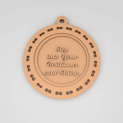 Step Into Your Brilliance and Shine Quote Round Keychain