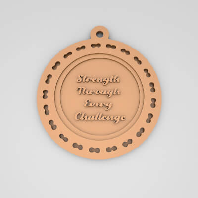 Strength Through Every Challenge Quote Round Keychain