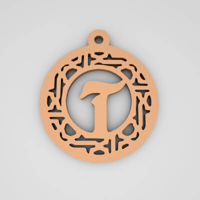 T Circular Stripe Split Monogram Keychain