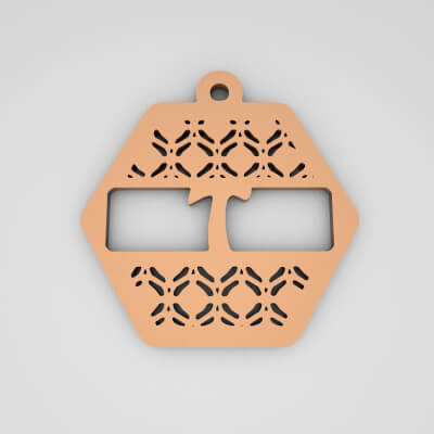 T Hexagonal Split Monogram Initial Keychain