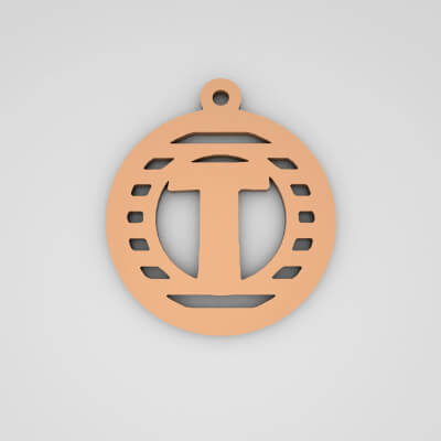 T Initial Stylish Monogram Keychain