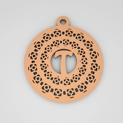 T Monogram Cute Keychain