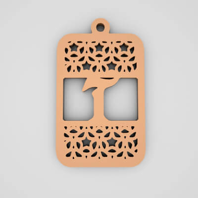T Rectangle Split Monogram Keychain