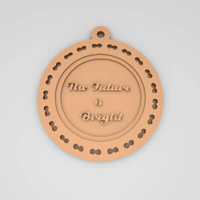 The Future Is Bright Quote Round Keychain