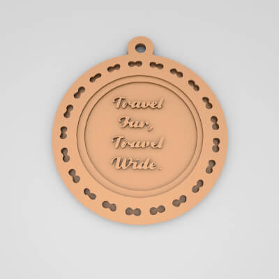 Travel Far Travel Wide Quote Round Keychain