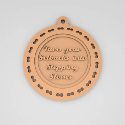 Turn Your Setbacks Into Stepping Stones Quote Round Keychain