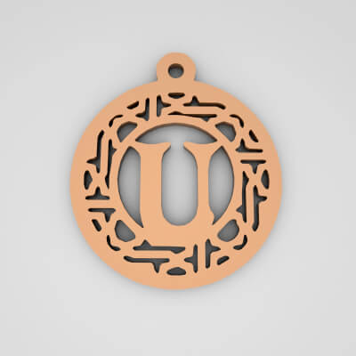 U Circular Stripe Split Monogram Keychain