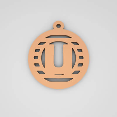 U Initial Stylish Monogram Keychain