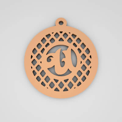 U Monogram Spider Initial Keychain