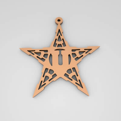 U Star Monogram Cute Keychain