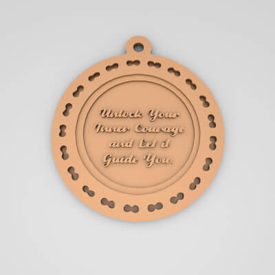 Unlock Your Inner Courage Quote Round Keychain