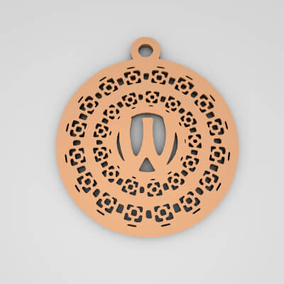 W Monogram Cute Keychain