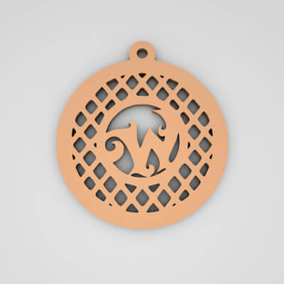 W Monogram Spider Initial Keychain