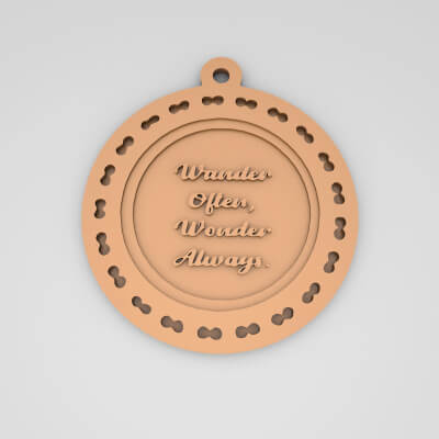 Wander Often Wonder Always Quote Round Keychain