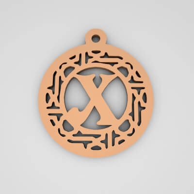 X Circular Stripe Split Monogram Keychain