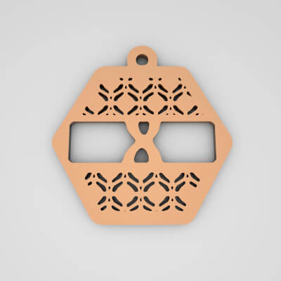 X Hexagonal Split Monogram Initial Keychain