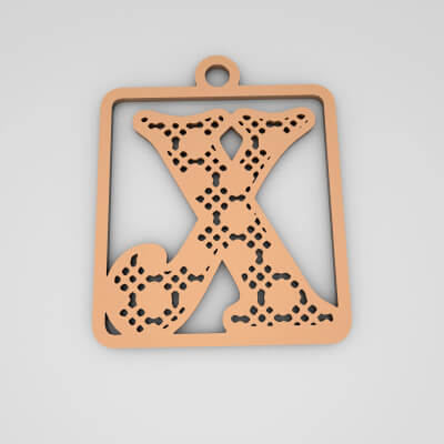 X Initial Stylish Monogram Keychain