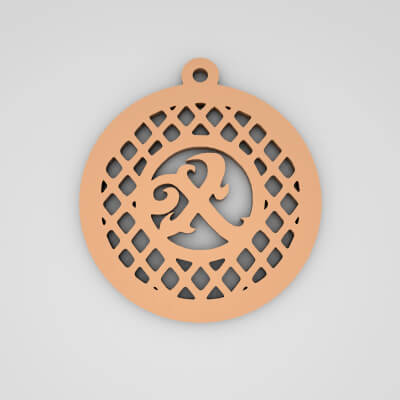 X Monogram Spider Initial Keychain