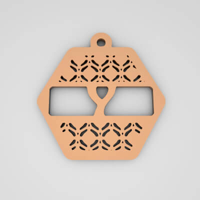 Y Hexagonal Split Monogram Initial Keychain