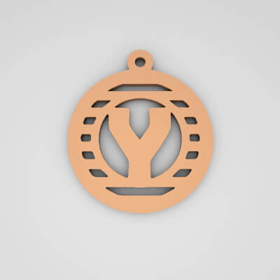 Y Initial Stylish Monogram Keychain