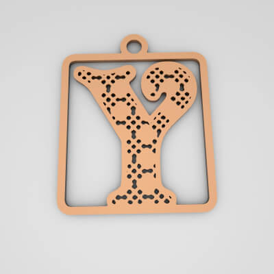 Y Initial Stylish Monogram Keychain