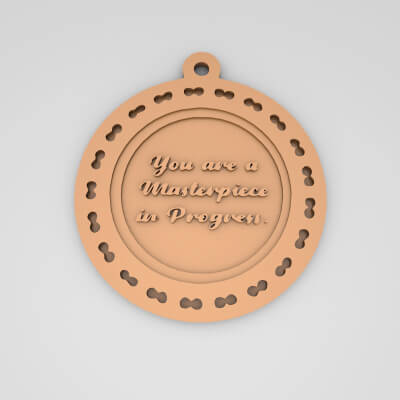 You Are a Masterpiece in Progress Quote Round Keychain