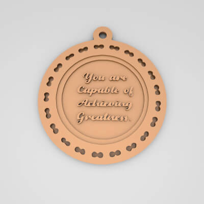 You Are Capable of Achieving Greatness Quote Round Keychain