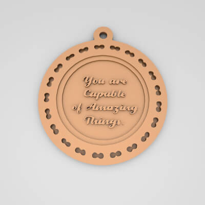 You Are Capable of Amazing Things Quote Round Keychain