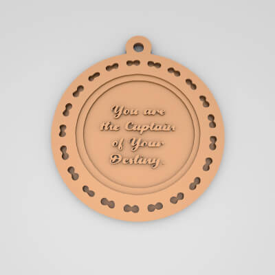 You Are The Captain of Your Destiny Quote Round Keychain