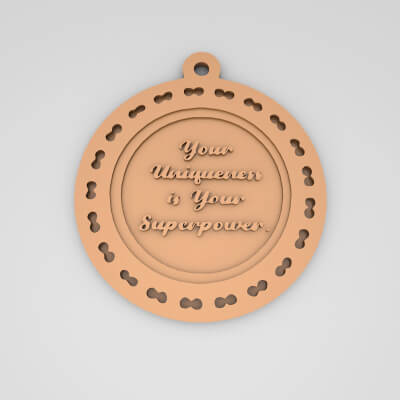 Your Uniqueness Is Your Superpower Quote Round Keychain
