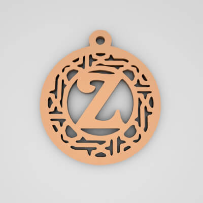 Z Circular Stripe Split Monogram Keychain