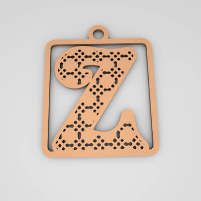 Z Initial Stylish Monogram Keychain
